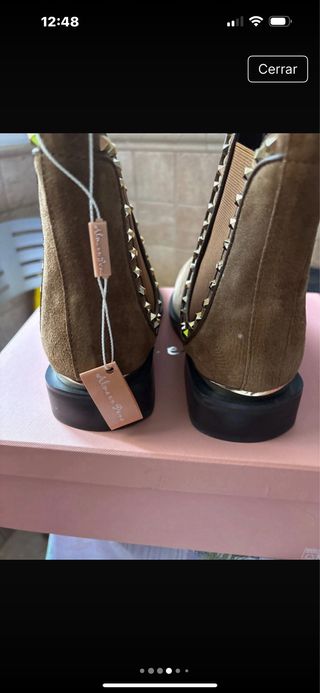 Botines Alma en Pena T39 Marrón y Dorado