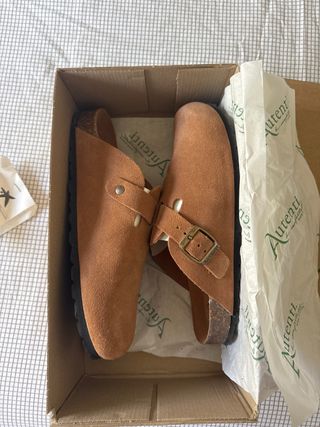 Zuecos Autenti Ante Marrones Talla 39
