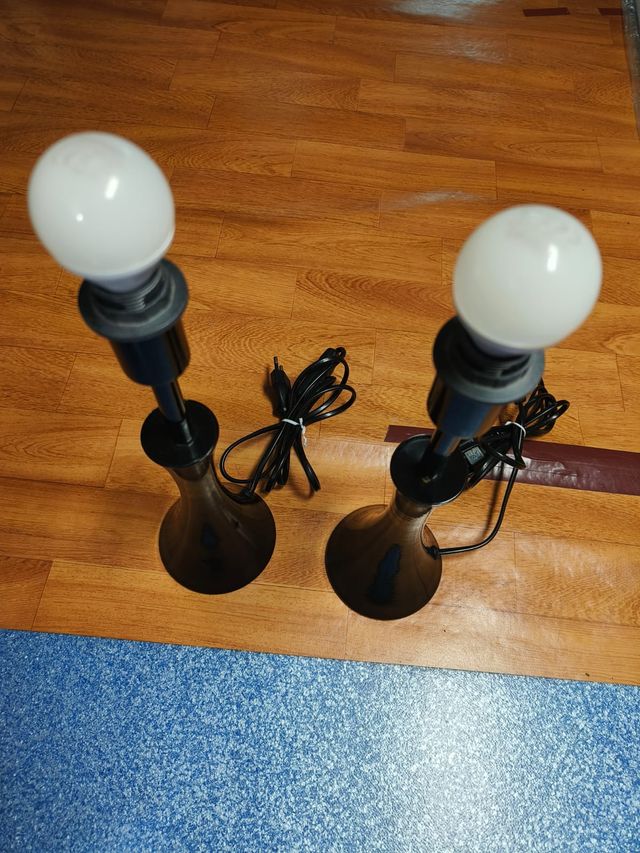 Conjunto 2 Suportes Candeeiro Preto