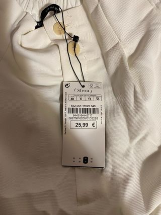 Pantalón Sfera Blanco Talla M Nuevo con etiqueta