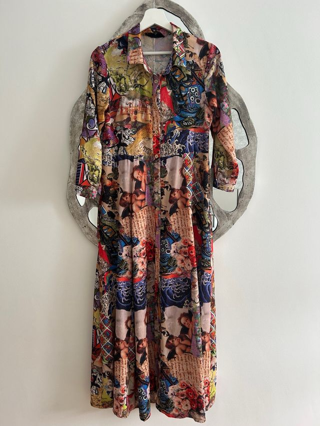 Vestido largo estampado