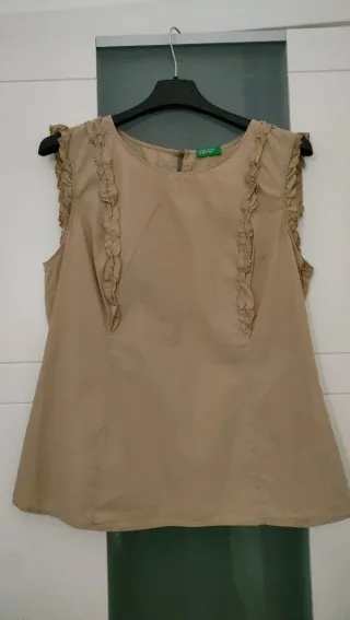 Camicetta Benetton cotone beige