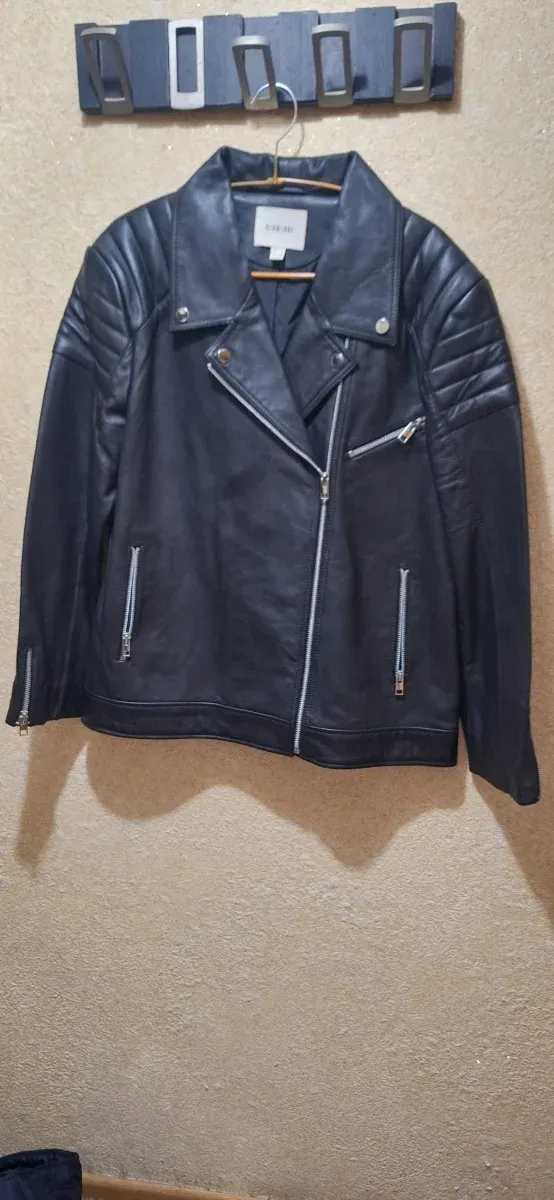 Cazadora de cuero negra SLOWLOVE Talla XL