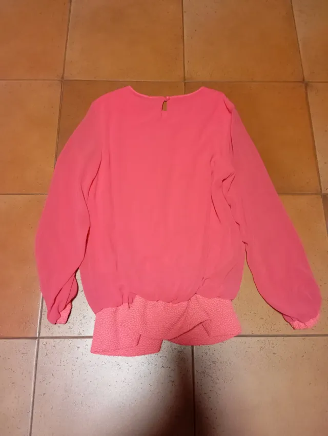 Blusa rosa fucsia manga larga