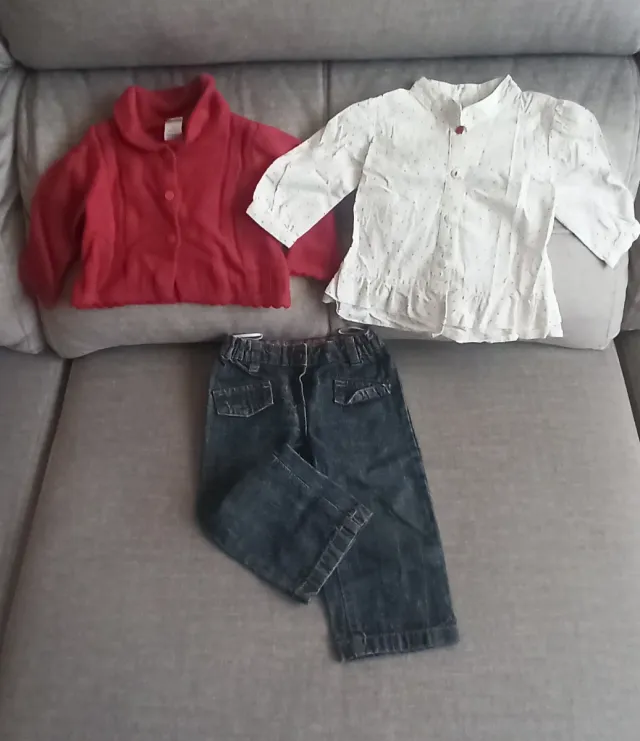 Lote Ropa Bebé: Pantalón, Camisa y Chaqueta
