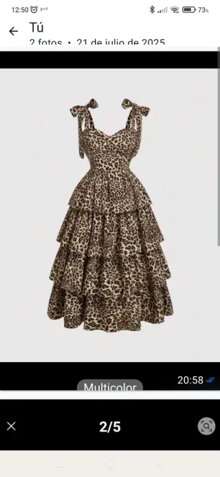 Lote pilar Vestido estampado animal print volantes