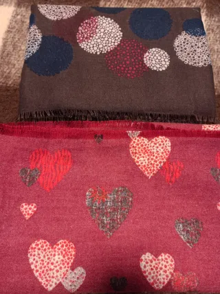 2 Pashminas XL Marrón y Rojo