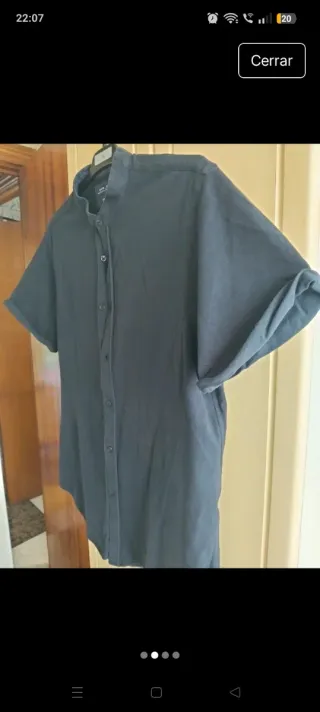 Camisa Zara Hombre Negra Manga Corta