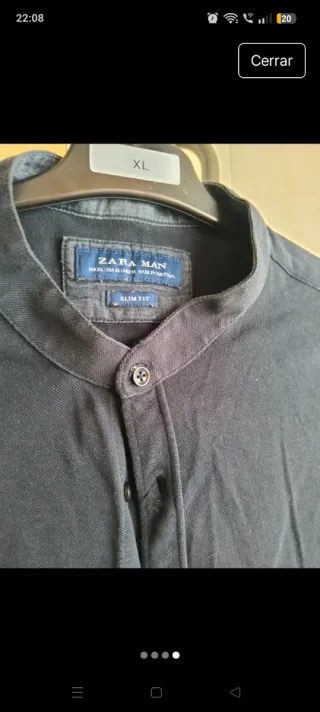 Camisa Zara Hombre Negra Manga Corta