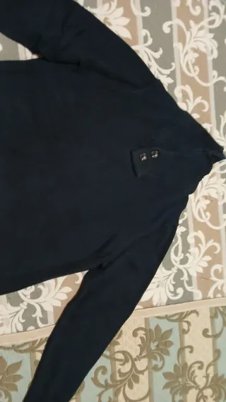 Jersey hombre cuello alto azul marino