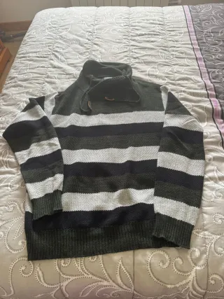 Jersey de hombre rayas verde y blanco