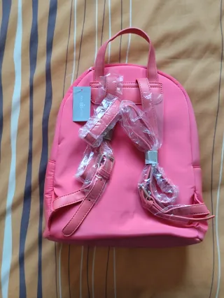 Mochila rosa acolchada