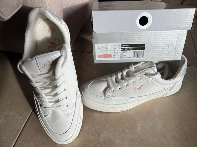 Zapatillas Kappa Blancas y Plateadas Mujer