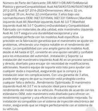 Colector Admisión Audi