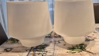 Coppia Abatjour Ikea Vetro Bianco