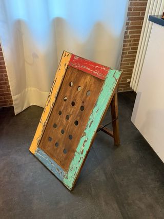 Porta bottiglie da terra in legno multicolore