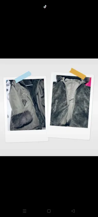 Parka donna double face verde oliva