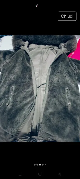 Parka donna double face verde oliva