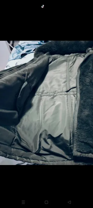 Parka donna double face verde oliva