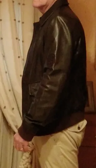 Cazadora aviador de  Piel autentica color Marrón