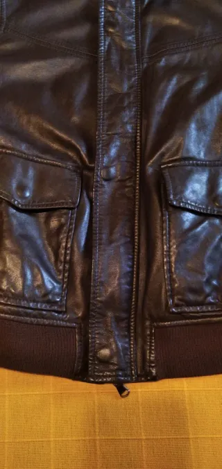 Cazadora aviador de  Piel autentica color Marrón