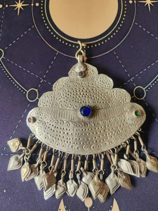 Abalorio Afgano Kuchi Plata y Azul