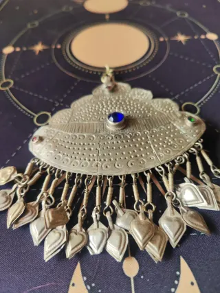 Abalorio Afgano Kuchi Plata y Azul