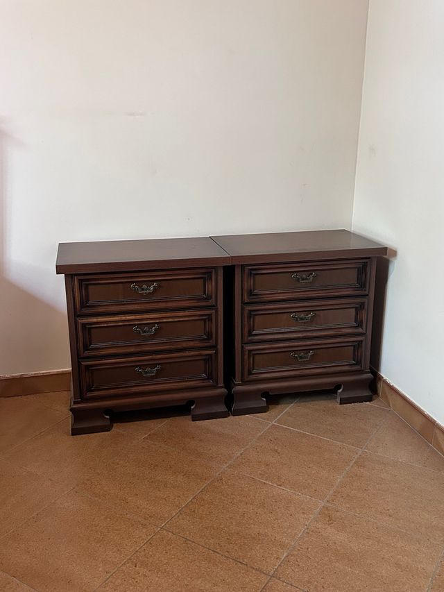 Coppia comodini in legno scuro