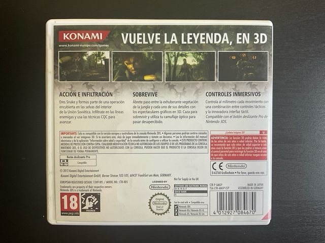 Metal Gear Solid 3D: Snake Eater per Nintendo 3DS