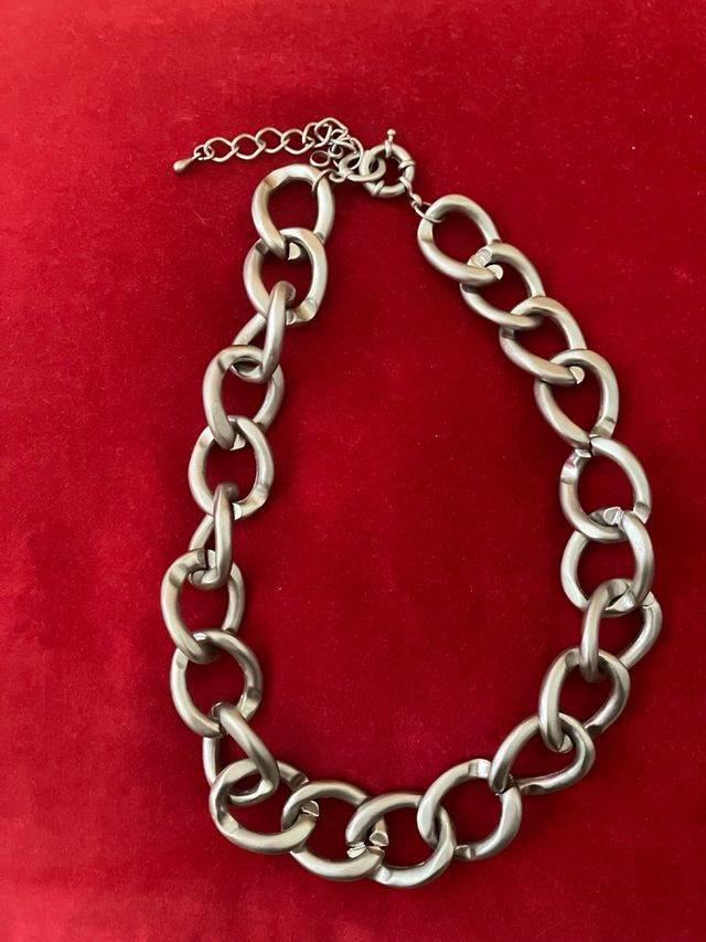 Collar eslabones plateado