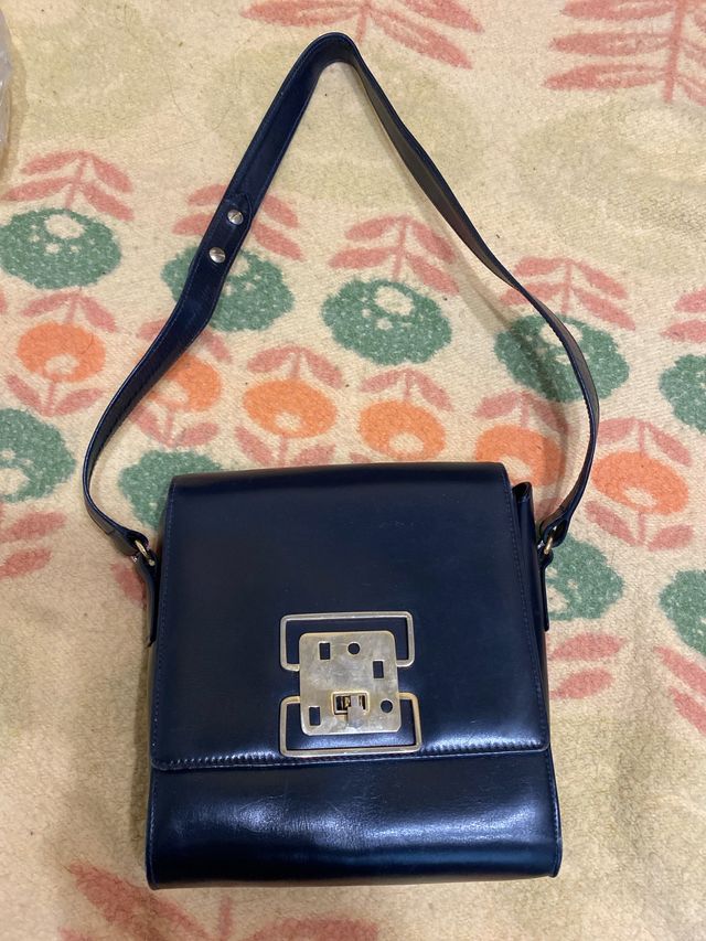 Borsa Carrano Vintage Pelle Nera Oro