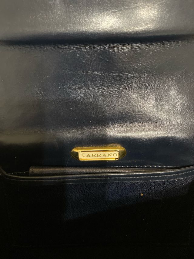 Borsa Carrano Vintage Pelle Nera Oro