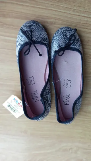 Bailarinas Norteñas interior Piel, Gris/Negro t33