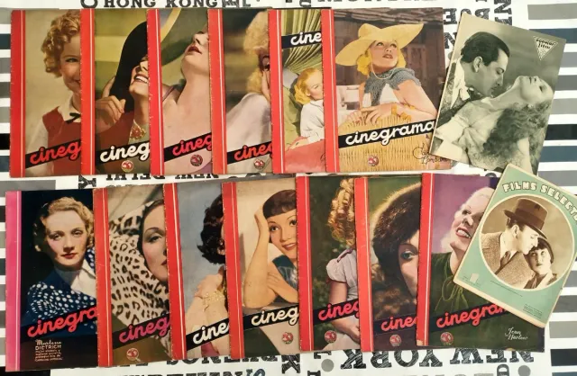 Lote 15 revistas antiguas Cinegramas años 30.