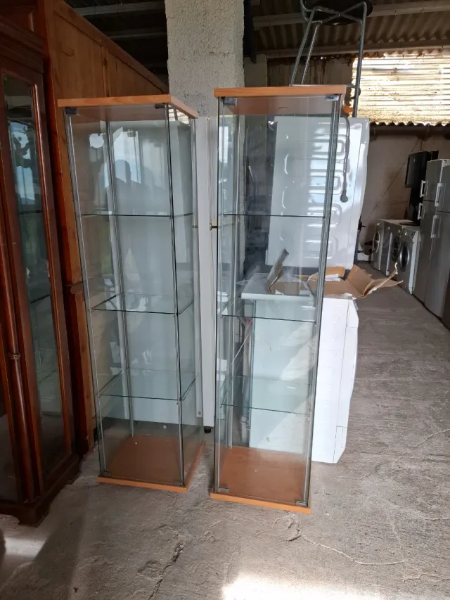 Vitrina expositora cristal y madera. Vitrina vidre