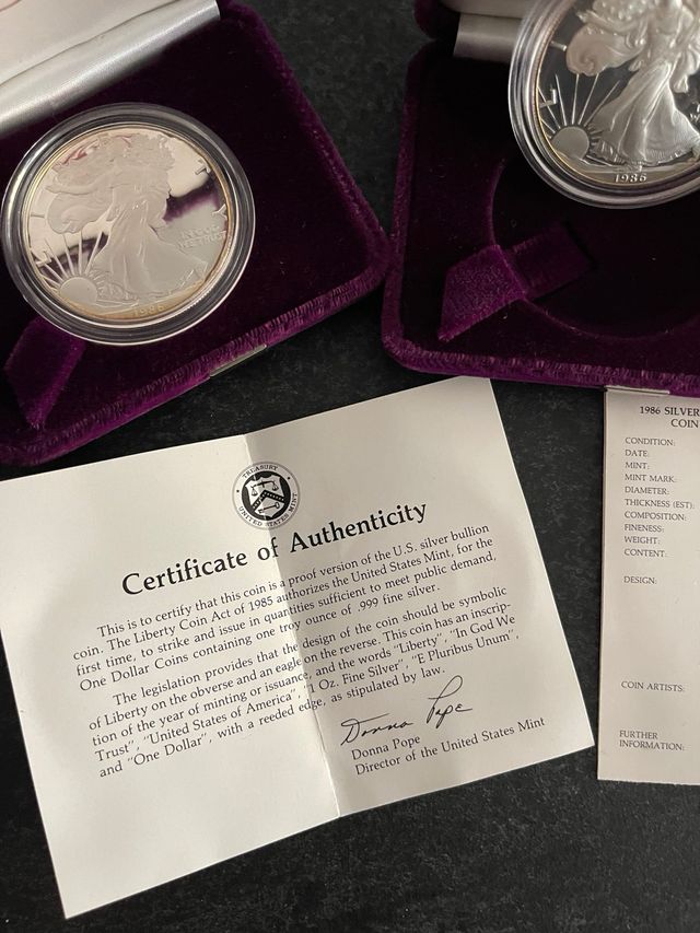 Moneda Plata American Eagle 1986