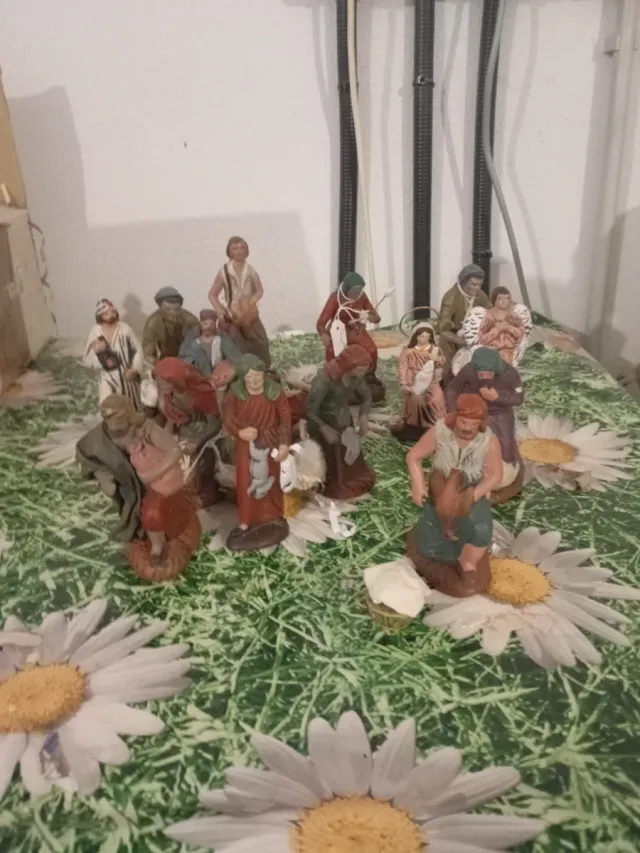 Lote figuras belén barro 12cm