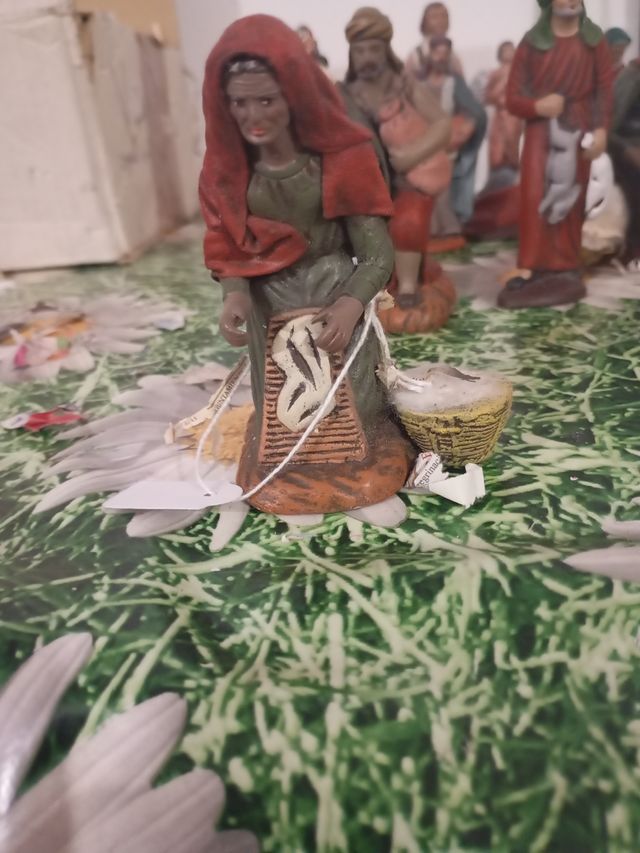 Lote figuras belén barro 12cm