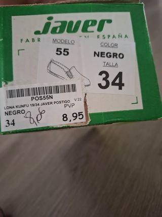 Zapatillas Javer Negras Talla 34