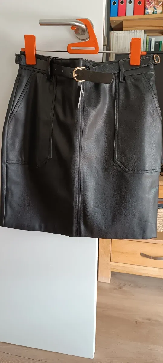 Falda cuero negra Tintoretto Talla L