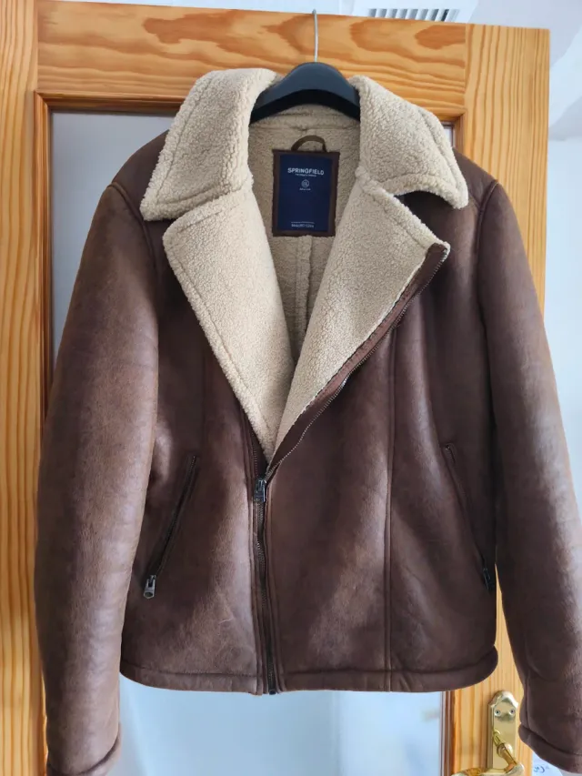 Chaqueta bomber marrón hombre