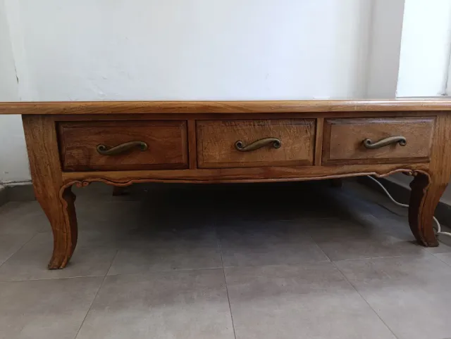 Mesa de centro madera maciza mango