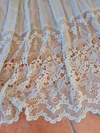 Cortinas de encaje crudo (2 unidades)