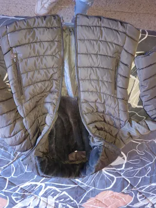 Chaqueta abrigo mujer negra/gris