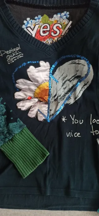 Jersey Desigual Corazón y Flor