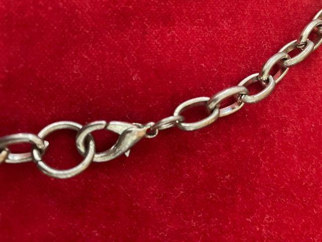 Collar Cruz Piedra Azul y Cadena Plata