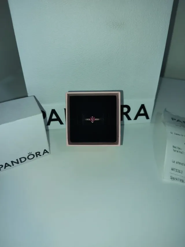 Anillo Pandora Rosa y Plateado