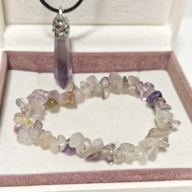 Conjunto Pulsera y Colgante Amatista