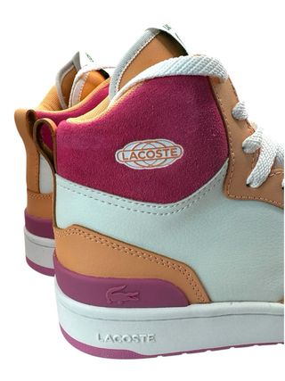 Zapatillas Lacoste Altas Naranja y Rosa