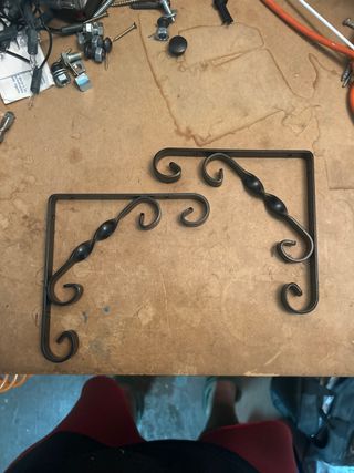 Escuadras forja 15x15 cm negras (2 uds)